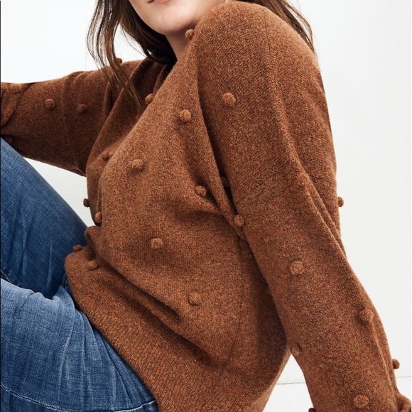 MADEWELL Brockton Bobble Sweater In Heather Cider - Picture 5 of 8